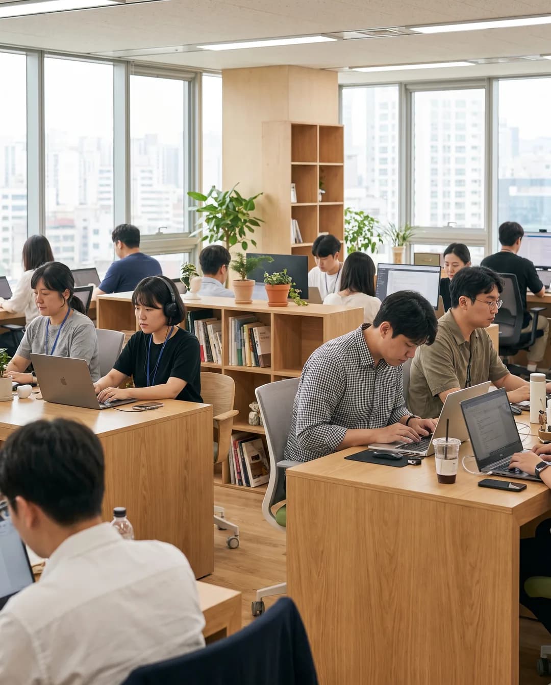 각자의 자리에서 일하는 구성원들